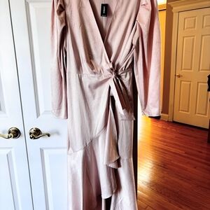 Zara Blush Long Sleeve Wrap Dress